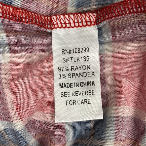 Red Plaid Flannel Button Down Shirt - Picture 8 of 9